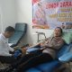 Anggota Polres Balangan mendonorkan darah dalam kegiatan sosial memperingati HUT ke-74 Humas Polri di Balangan.