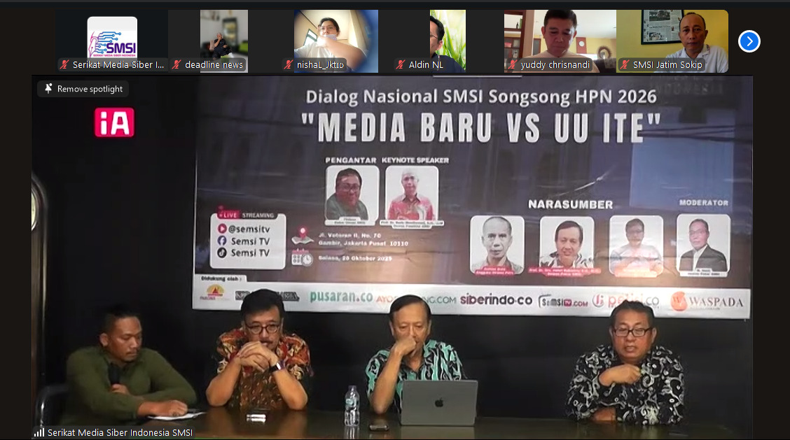 Prof. Henri Subiakto berbicara dalam dialog nasional SMSI bertema Media Baru vs UU ITE melalui platform daring