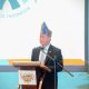 Menteri Lingkungan Hidup RI Hanif Faisol Nurofiq saat menyampaikan sambutan dalam ICCHEAS 2025 di Universitas Lambung Mangkurat, Banjarmasin, Kamis (16/10/2025). (Foto: Dok. MC Kalsel).