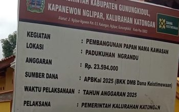 Pembangunan Rest Area Katongan Gunungkidul diduga tanpa proses lelang.