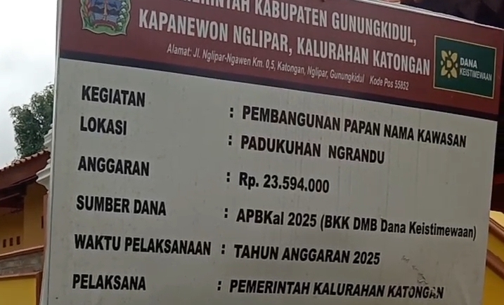 Pembangunan Rest Area Katongan Gunungkidul diduga tanpa proses lelang.