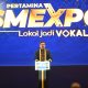 Menteri UMKM Maman Abdurrahman menyampaikan sambutan pada pembukaan Pertamina SMEXPO 2025 di Tangerang Selatan.