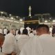 Jemaah umrah di Masjidil Haram Makkah setelah kebijakan baru visa satu bulan diberlakukan.