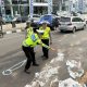 Olah TKP kecelakaan beruntun di Jalan Laksda Adisucipto Sleman.