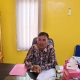 Kepala Desa Sebelimbingan Akhmad Zaenuri memberikan keterangan terkait pembangunan desa di Kabupaten Kotabaru.