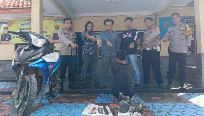 Polsek Kapetakan Tangkap Pencuri di Suranenggala, Mesin Pompa Diamankan
