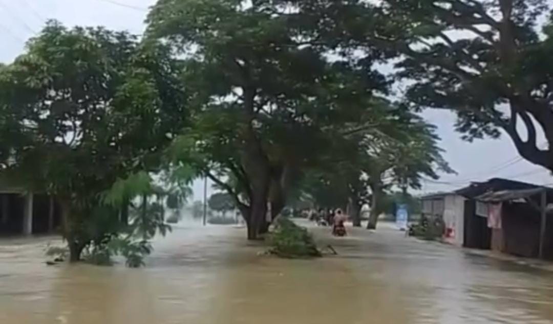 Rumah warga di Cirebon Utara terendam banjir setinggi hingga satu meter akibat hujan deras dan luapan sungai