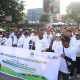 Ribuan massa lintas agama mengikuti jalan sehat kerukunan di Kota Sorong bersama Menteri Agama Nasaruddin Umar dan Gubernur Papua Barat Daya Elisa Kambu.