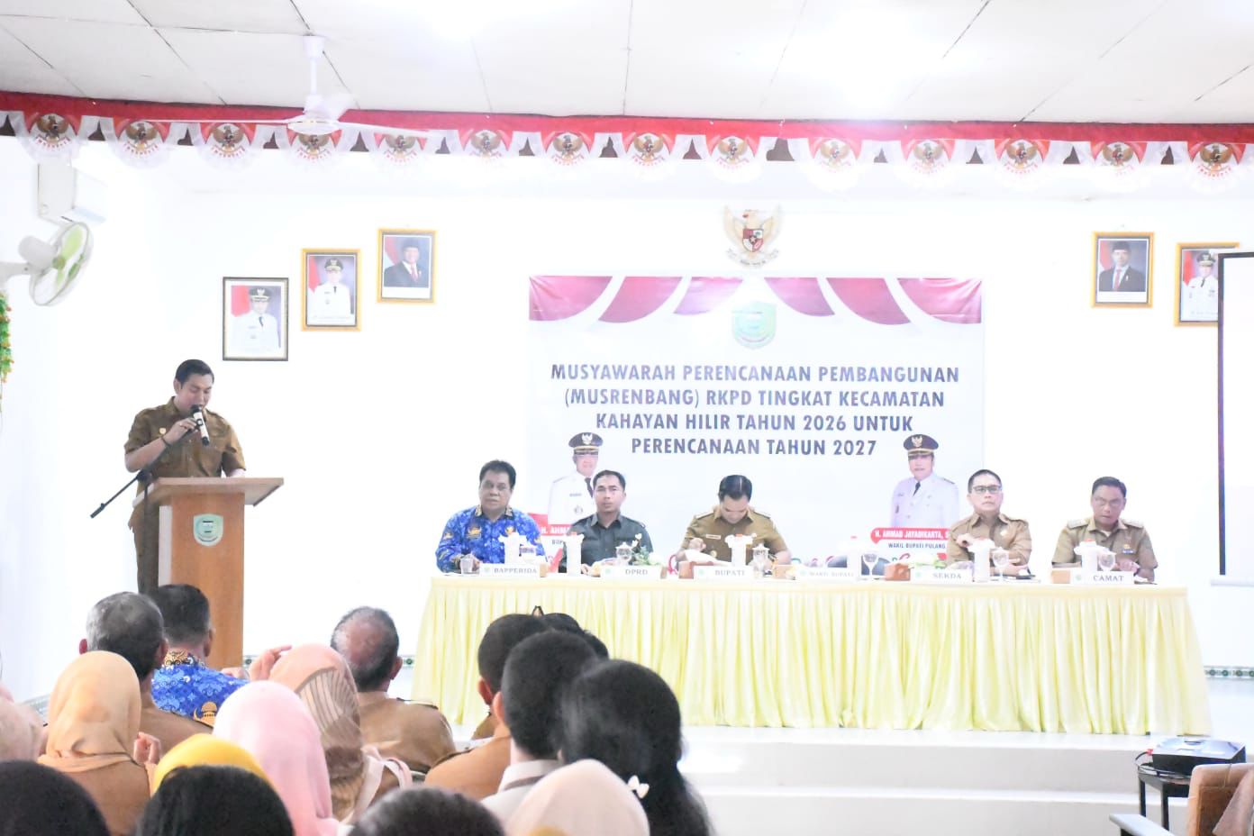 Bupati Pulang Pisau membuka Musrenbang Kecamatan Kahayan Hilir untuk penyusunan RKPD 2027