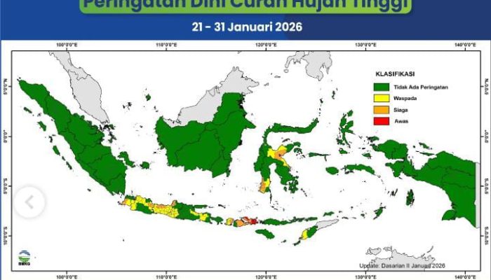 BMKG Wanti-wanti Potensi Hujan Lebat hingga Ekstrem di Jawa Barat Sepekan ke Depan