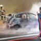 Mobil Ford Fiesta hangus terbakar di Twin Tunnel Tol Cisumdawu Sumedang saat proses pemadaman oleh petugas damkar