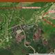 Peta citra satelit wilayah pertambangan batu bara di Kintap Kecil, Tanah Laut, dengan penanda perkiraan lokasi korban tenggelam di lubang eks tambang.