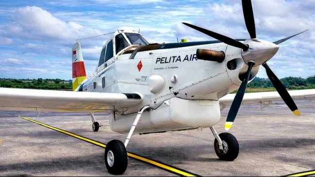 Pesawat Pelita Air registrasi PK-PAA tipe Air Tractor AT-802 pengangkut BBM yang jatuh di Krayan, Nunukan, Kalimantan Utara.
