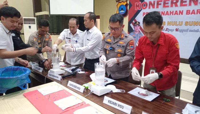 Empat Jaringan Narkoba Terbongkar, Polres HSU Musnahkan Hampir Setengah Kilogram Sabu