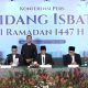 Konferensi pers sidang isbat penetapan awal Ramadan 1447 Hijriah oleh Kementerian Agama di Jakarta.