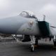 Pesawat tempur Boeing F-15EX milik Angkatan Udara Amerika Serikat di landasan udara.