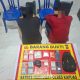 Ket Foto: Kedua terduga pelaku sabu beserta barang bukti saat diamankan polisi. (FOTO: IST)