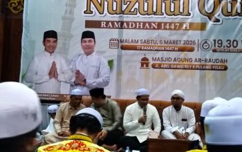 Bupati Pulang Pisau Ahmad Rifai dan Wakil Bupati Ahmad Jayadikarta menghadiri peringatan Nuzulul Quran 1447 H di Masjid Agung Ar Raudhah Pulang Pisau.