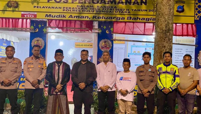 Pantau Arus Mudik 2026, Pj Bupati HSU Tinjau Pospam Ketupat Intan di Taman Junjung Buih