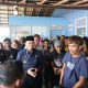 Bupati Tanah Bumbu berbincang dengan penumpang kapal yang tertunda keberangkatannya di Pelabuhan Batulicin.
