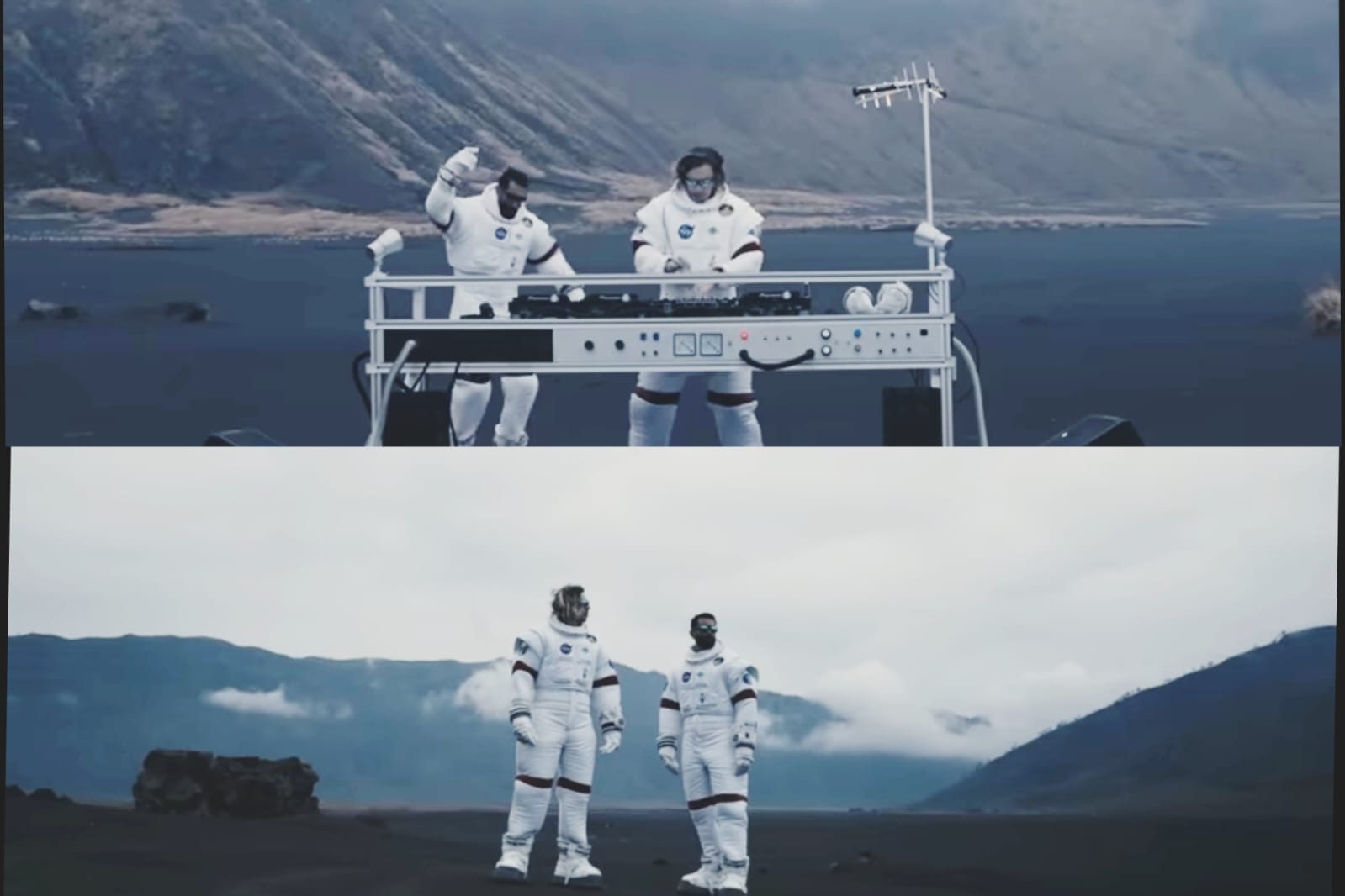 Yellow Claw tampil dengan konsep luar angkasa di Gunung Bromo dalam video Interstellar Trap Mix 2026.