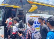 Polres HSU Lepas Mudik Balik Gratis 2026, 20 Penumpang Berangkat