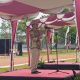 Ket Foto : Gubernur Kalimantan Tengah, H. Agustiar Sabran saat bertindak sebagai inspektur upacara dalam peringatan Hari Jadi Pemerintah Kabupaten Kapuas ke 75 dan Hari Jadi Kota Kuala Kapuas ke 220, pada Senin (30/3/2026) di stadion Panunjung Tarung.