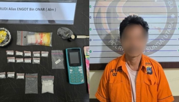 Pengedar Sabu di HSU Ditangkap, Polisi Sita 27 Paket dari Saku dan Bawah Karpet