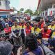 Jajaran Kementerian ESDM, BPH Migas, dan Pertamina Patra Niaga saat meninjau kesiapan pasokan BBM dan LPG di SPBU Makassar menjelang Idulfitri.