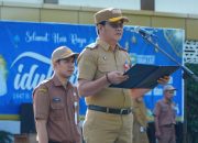 sekda tanah laut ismail fahmi memimpin apel gabungan asn dan membacakan sambutan bupati di pelaihari 6 april 2026