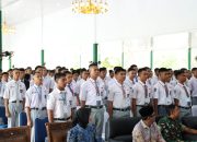 Puluhan siswa peserta seleksi calon Paskibraka Tanah Bumbu 2026 mengikuti kegiatan pembukaan seleksi di Pendopo Kantor Bupati Batulicin.