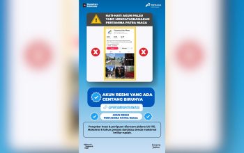 Infografis Pertamina Patra Niaga tentang peringatan akun palsu penyebar hoaks pendaftaran pangkalan LPG 3 kg berbayar.
