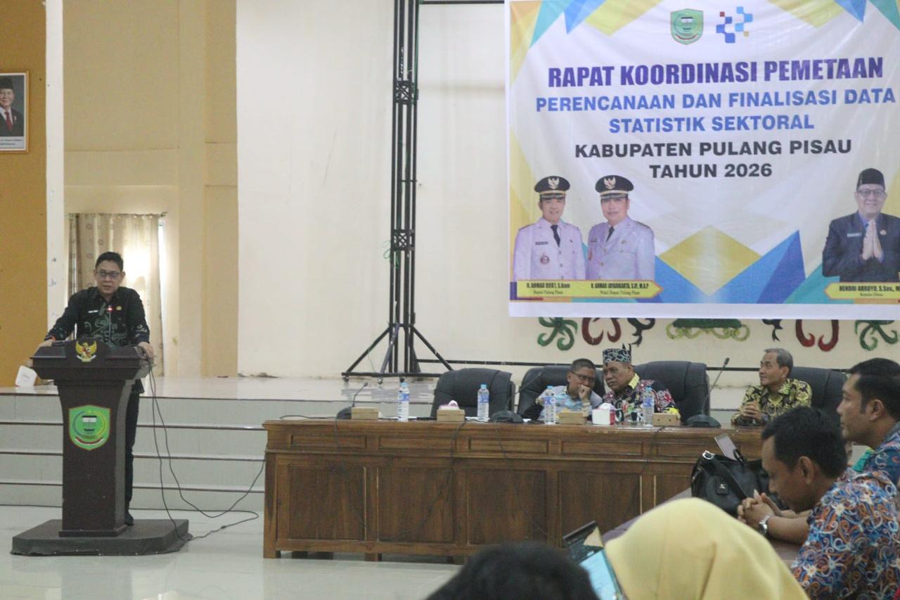 Rapat koordinasi finalisasi data statistik sektoral Pemkab Pulang Pisau di Aula Bapperida
