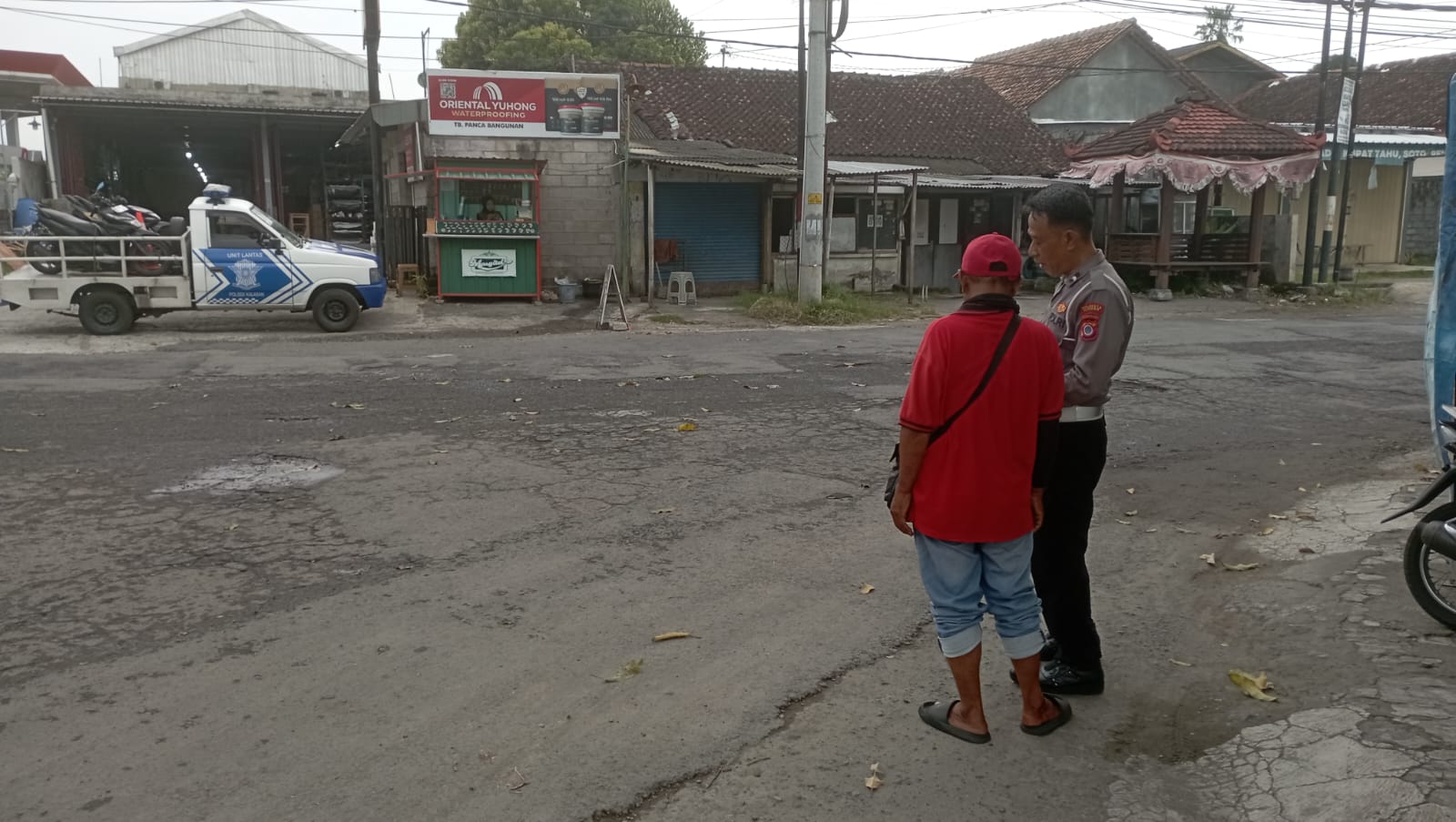 Lokasi kecelakaan di Jalan Jogja-Solo Kalasan Sleman tempat pemotor tewas tertabrak mobil Fortuner.
