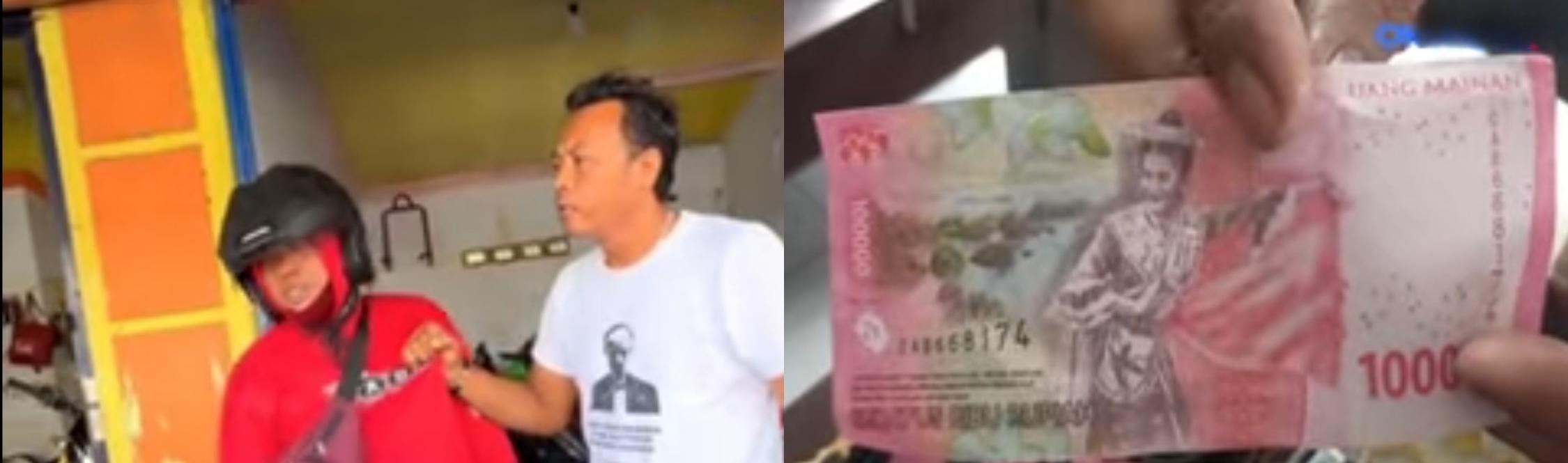 Pemilik dealer motor di Jember berhadapan dengan pelaku penipuan yang menggunakan uang mainan saat hendak membeli motor Ninja 250.