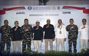 bi dan tni al ekspedisi rupiah kalimantan 2026 seremoni pelepasan banjarmasin foto bersama pejabat
