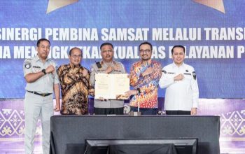 Penandatanganan kerja sama Pertamina Patra Niaga dengan Korlantas Polri dan BPH Migas untuk distribusi BBM subsidi tepat sasaran