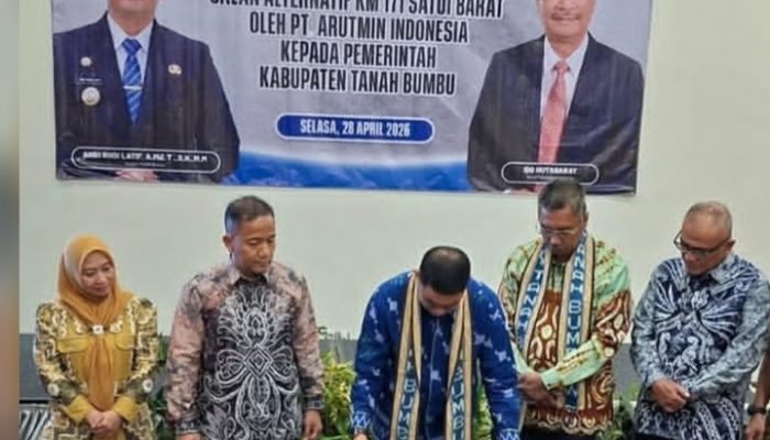 Jalan Pengganti Akses Nasional di Satui Resmi Dihibahkan Arutmin