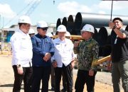 peninjauan proyek jembatan kotabaru tanah bumbu pejabat daerah kalsel infrastruktur