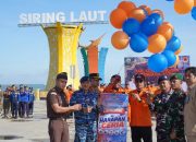 Peluncuran aplikasi Si Harapan Ceria dalam Apel Hari Kesiapsiagaan Bencana 2026 di Siring Laut Kotabaru.