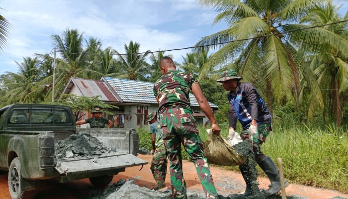 Kodim 1022 Tanah Bumbu Percepat Penyiapan Material Jembatan Garuda