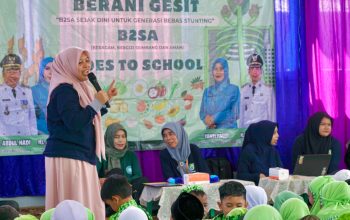 DKP3 Balangan memberikan edukasi pola makan sehat melalui program B2SA Goes to School di TK Negeri Pembina Paringin.