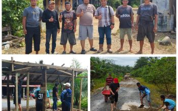 Warga Desa Salaman di Kecamatan Kintap bergotong royong memperbaiki jalan dan fasilitas desa untuk membuka akses wilayah yang sebelumnya terisolasi.