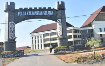 Gedung Polda Kalimantan Selatan sebagai lokasi penanganan kasus tambang emas ilegal Tanah Laut.