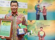 Perwakilan Pertamina Patra Niaga menunjukkan penghargaan transparansi emisi 2026 dalam ajang corporate emission reduction awards