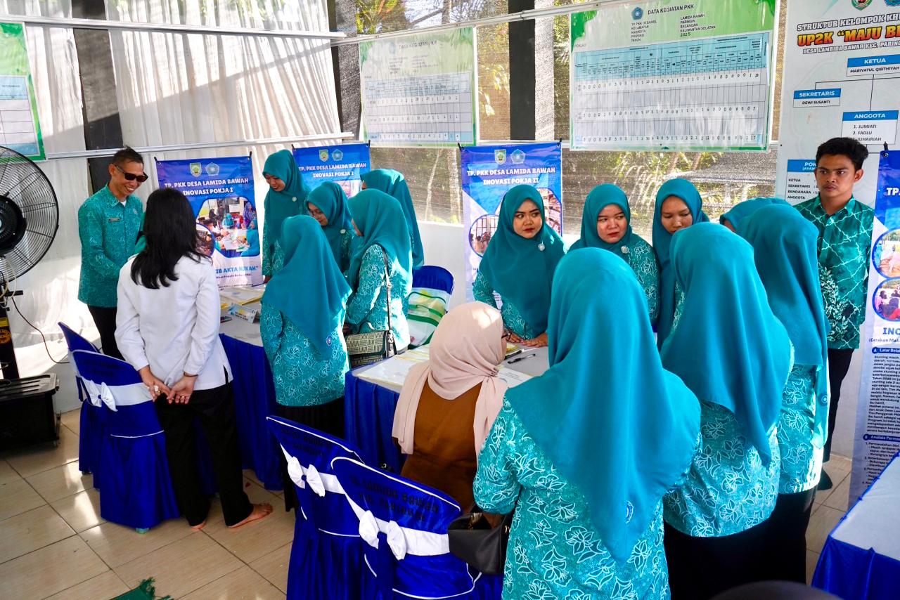 Kegiatan penilaian Tim Peningkatan Kualitas Keluarga Daerah di Desa Lamida Bawah, Kecamatan Paringin, Kabupaten Balangan.