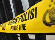 Garis polisi police line di lokasi penemuan jasad perempuan di Banjarbaru.
