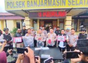 Kapolresta Banjarmasin Kombes Timbul Siregar pimpin press release kasus pembunuhan ABK