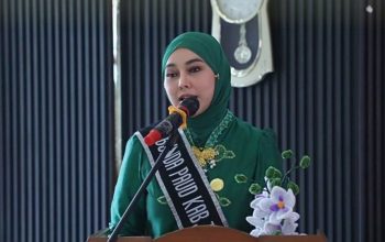 Dian Rahmat Trianto memberi sambutan di depan peserta sosialisasi PAUD.