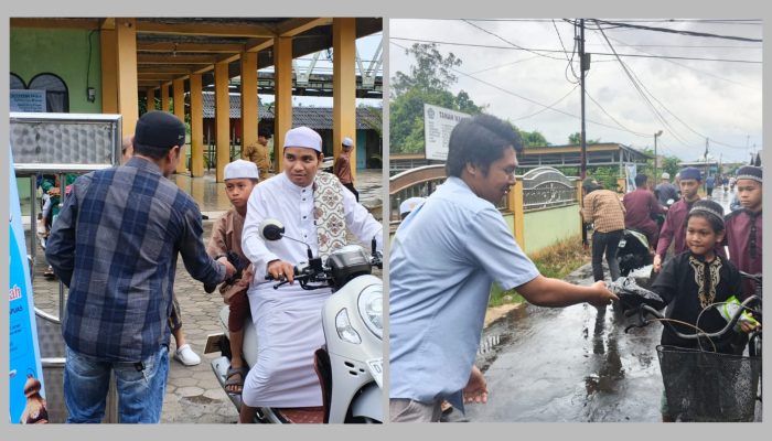 YBM BRILiaN dan BAPEKIS BRI Kuala Kapuas Bagikan Nasi Box di Lingkungan Mesjid Nurul Hidayah
